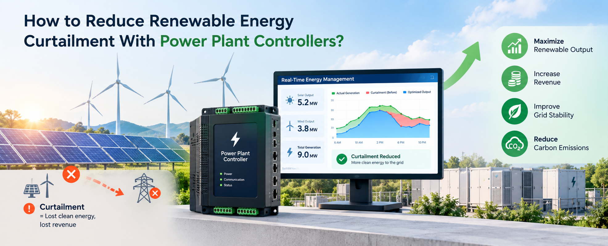 How to Reduce Renewable Energy Curtailment With Power Plant Controllers?